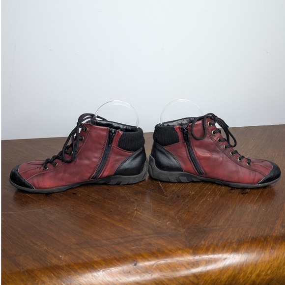 Remonte Women's 36 Red Zip up Lace Up Fall Spring Shoes - Picture 6 of 7